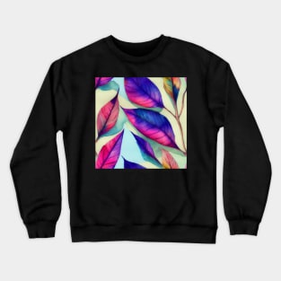 Colorful watercolor leaves pattern Crewneck Sweatshirt